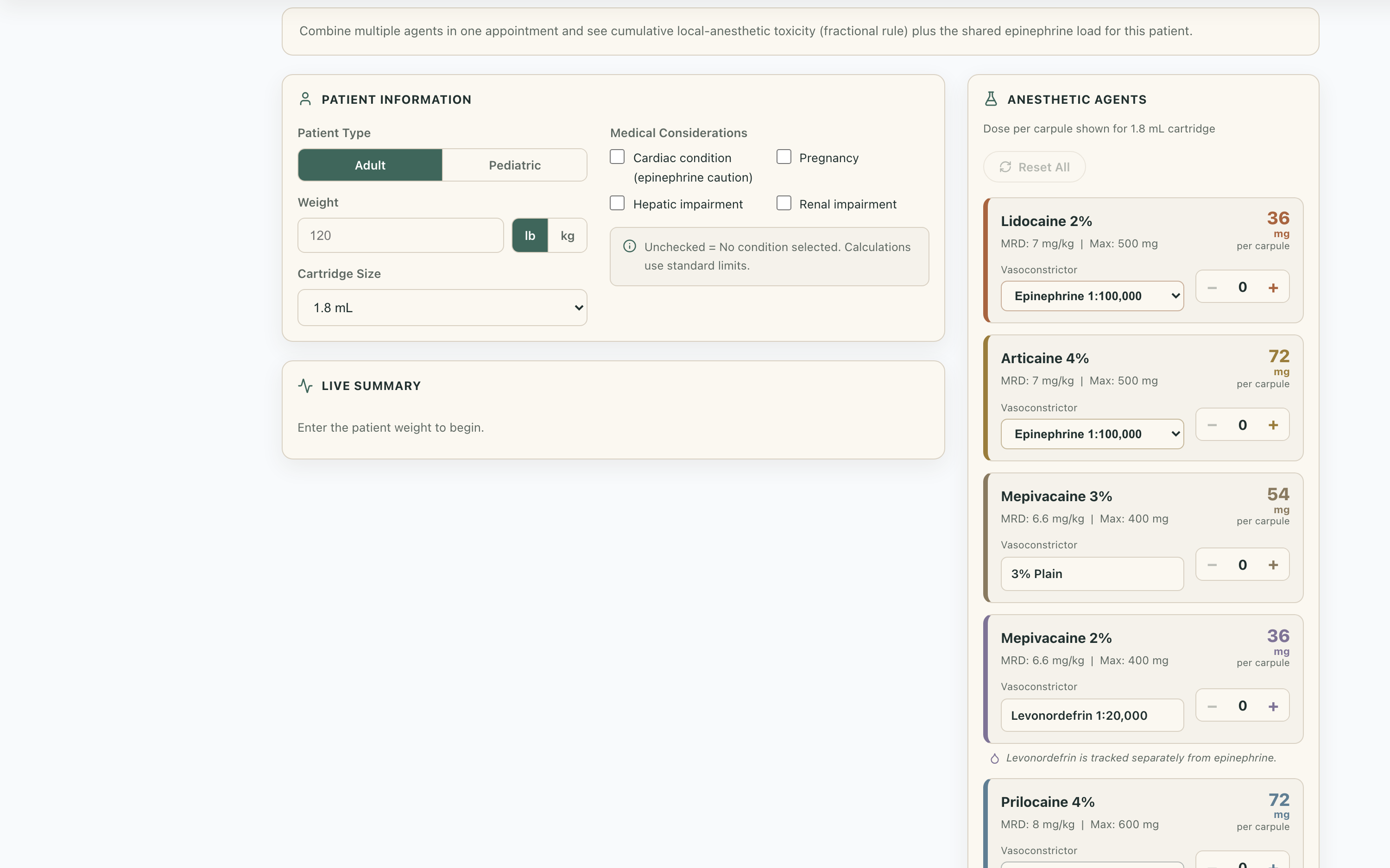 Dentivore's clinical tools: drug interactions, medications, perio staging, anesthesia calculator: view 4 of 4