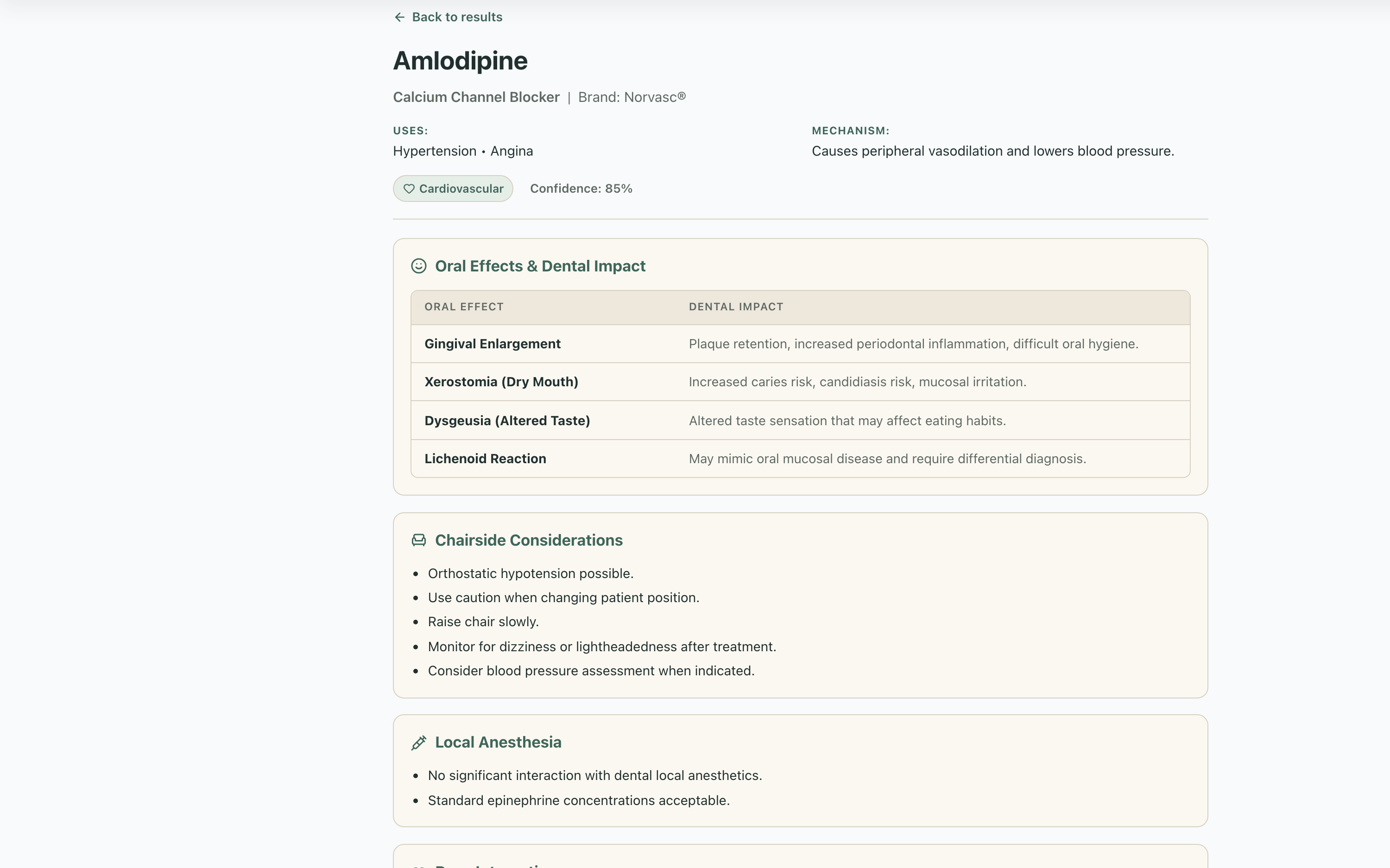 Dentivore's clinical tools: drug interactions, medications, perio staging, anesthesia calculator: view 2 of 4