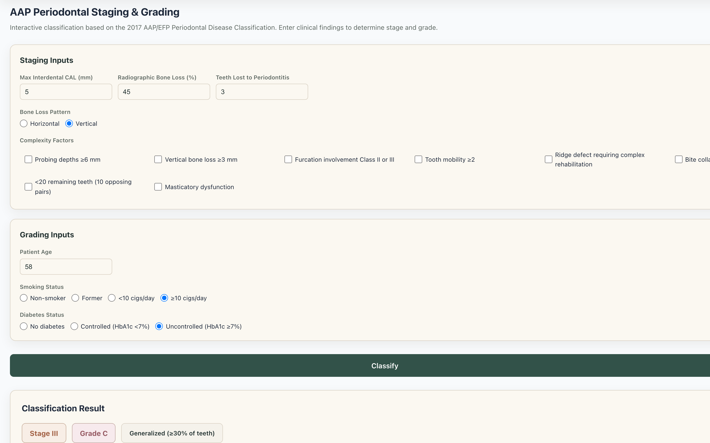 Dentivore's clinical tools: drug interactions, medications, perio staging, anesthesia calculator: view 3 of 4